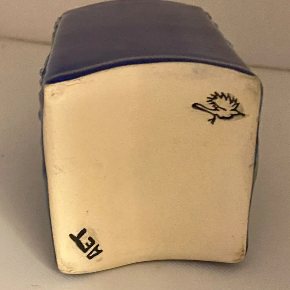 #8188 COBALT BLUE WITH SILVER COUNTER SOAP DISPENSER AET  BIRD LOGO HAND MADE